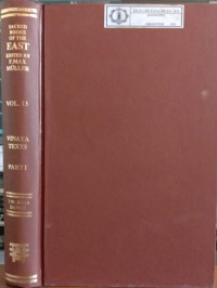Image of The Sacred Books of The East Vol. 13 : Vinaya Texts Part I